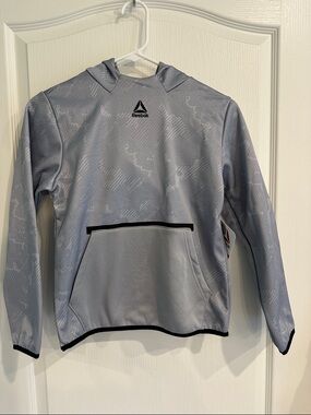 Reebok Light Gray Hooded Pullover with Black Trim